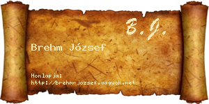 Brehm József névjegykártya